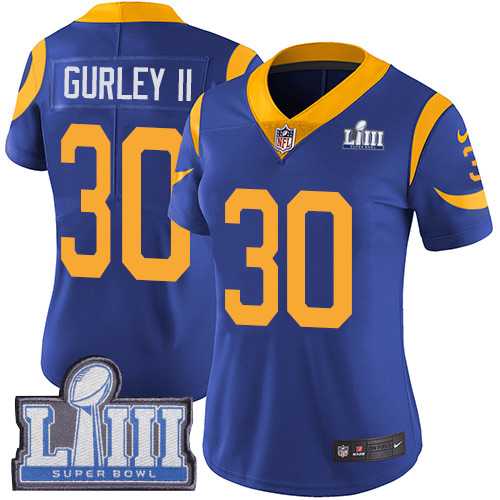 Women Nike Rams 30 Todd Gurley II Royal 2019 Super Bowl LIII Vapor Untouchable Limited Jersey,We sell and wholesale Women Nike Rams 30 Todd Gurley II Royal 2019 Super Bowl LIII Vapor Untouchable Limited Jersey on line form chian!